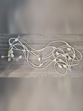 NWOB White Outdoor String Lights with Bulbs